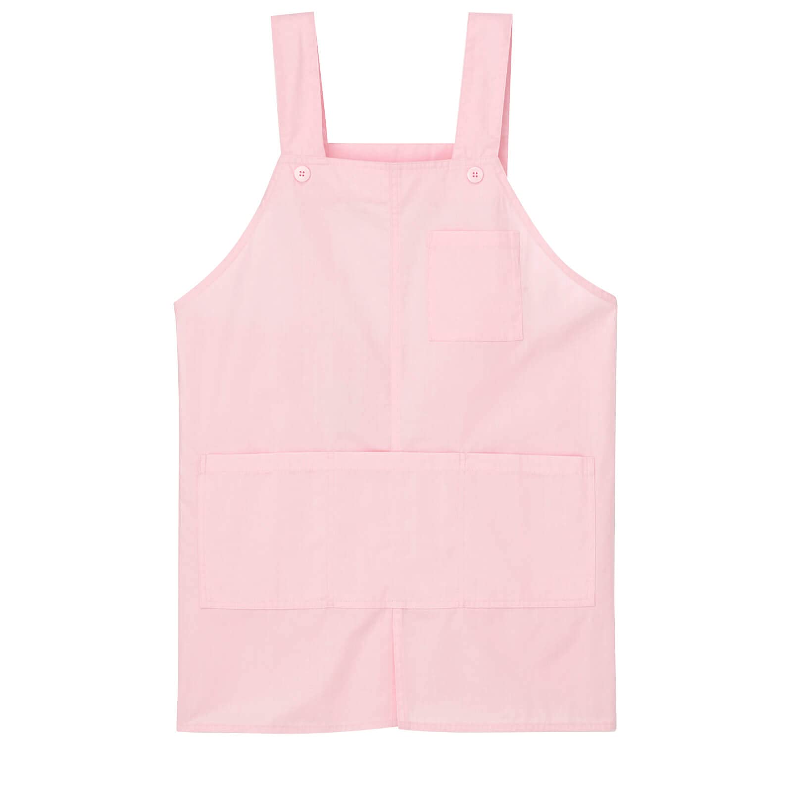 

Anfamie Nurse Apron with Center Slit, Short Length, for Childcare Workers and Caregivers, Easy to Bend Over, H-Shaped, Sizes S-M, Pink