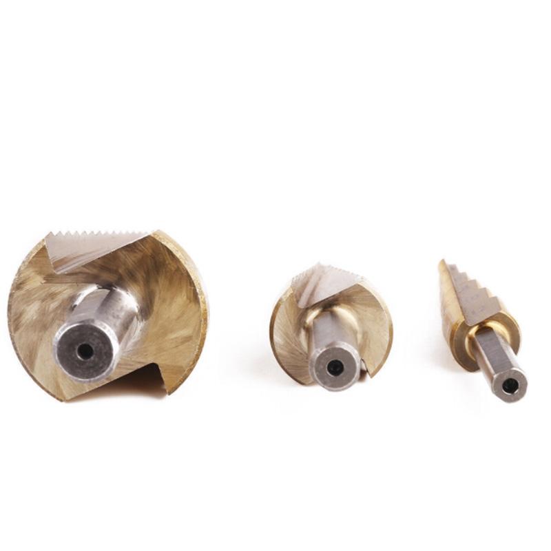 3pcs Set HSS Step Drill Bits 4 12 20 32mm Cone Hole Cutter for Wood Metal Brass