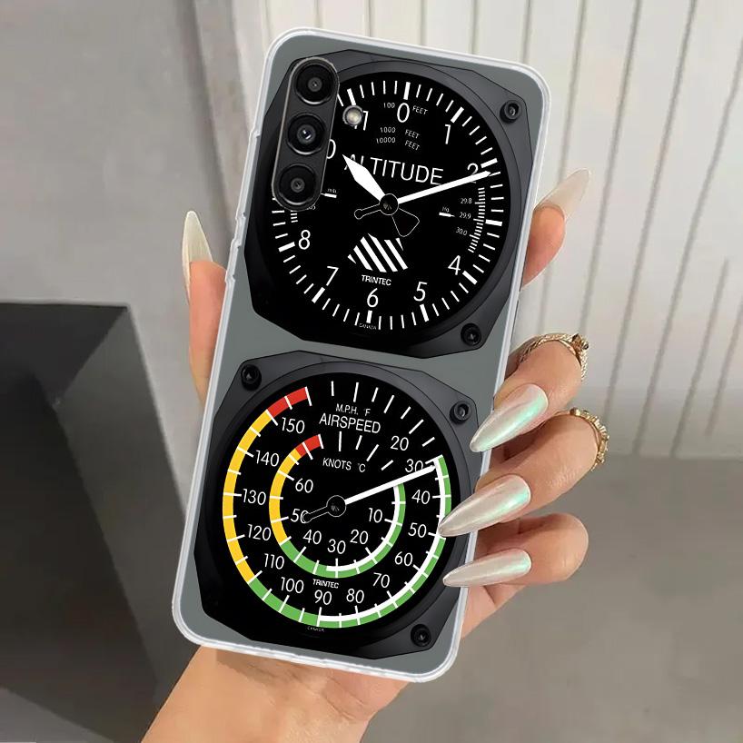 Aviation Aeroplane Helicopter Cockpit Instrument Phone Case for Samsung Galaxy A16 A26 A36 A56 A15 A25 A35 A55 A14 A24 A34 A54 A