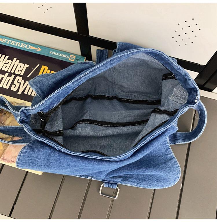 2023 Summer Hong Kong Style Versatile Denim Crossbody Bag for Women - Japanese & Korean Student Fashion