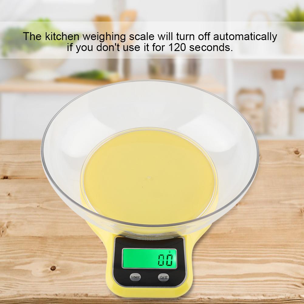 WH-B21LW Kitchen Food Scale Digital Cooking Multifunction Weight Scale with Bowl (White)