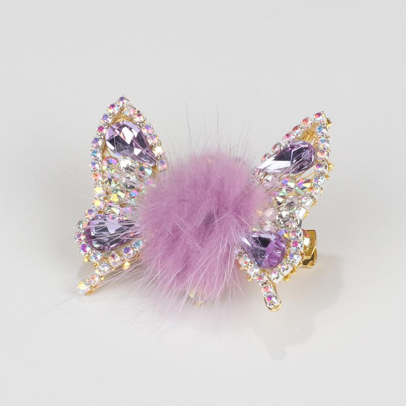 Headwear, Children's Agile Butterfly Hair Clip, Mink Fur, Delicate and Moving Butterfly, Duckbill Clip, Hairpin, Butterfly