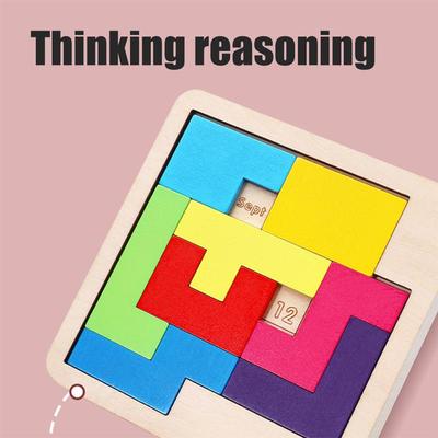 Tägliches Kalender-Puzzle Holzkalender Spielen Sie ein anderes Puzzle, um das Datum anzuzeigen Schwieriges Puzzlespiel für den Schreibtisch PR-Verkauf