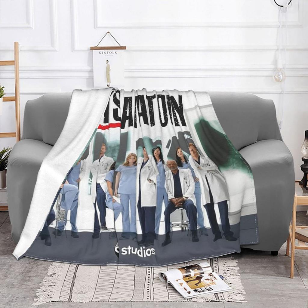 Meredith Grey Derek Shepherd Cristina Yang Blankets Grey's Anatomy Doctor Flannel Novelty Throw Blankets for Bed Lounge Decor