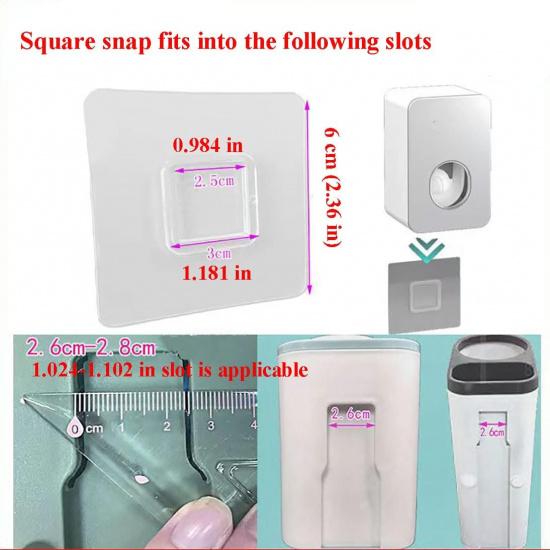 12 PCS Wall Mounted Replacement Sticky pads for Kitchen Bathroom Shower Caddy Organizer Rack Holder Nail Free Adhesive Hooks (Square)