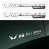 2 szt. 3D ABS V8 Biturbo 4matic Logo Litery Samochód Błotnik Boczny Emblemat Odznaka Naklejka Nawiew Samochodowy Ozdoba Błotnika Naklejka