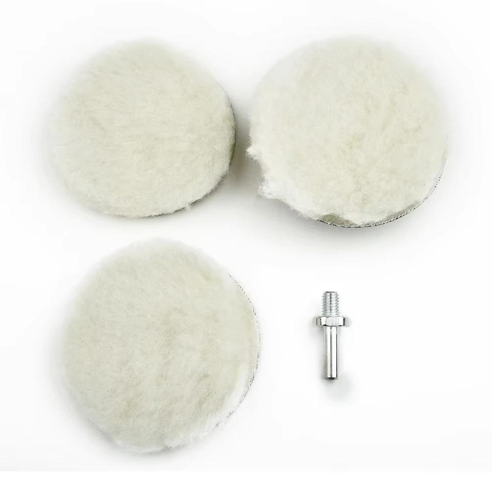 

5Pcs 4 Inch Flocking Sanding Disc Hook and Loop Backing Buffing Pads Wool Polishing Wheel for Electric Drill Polisher Home