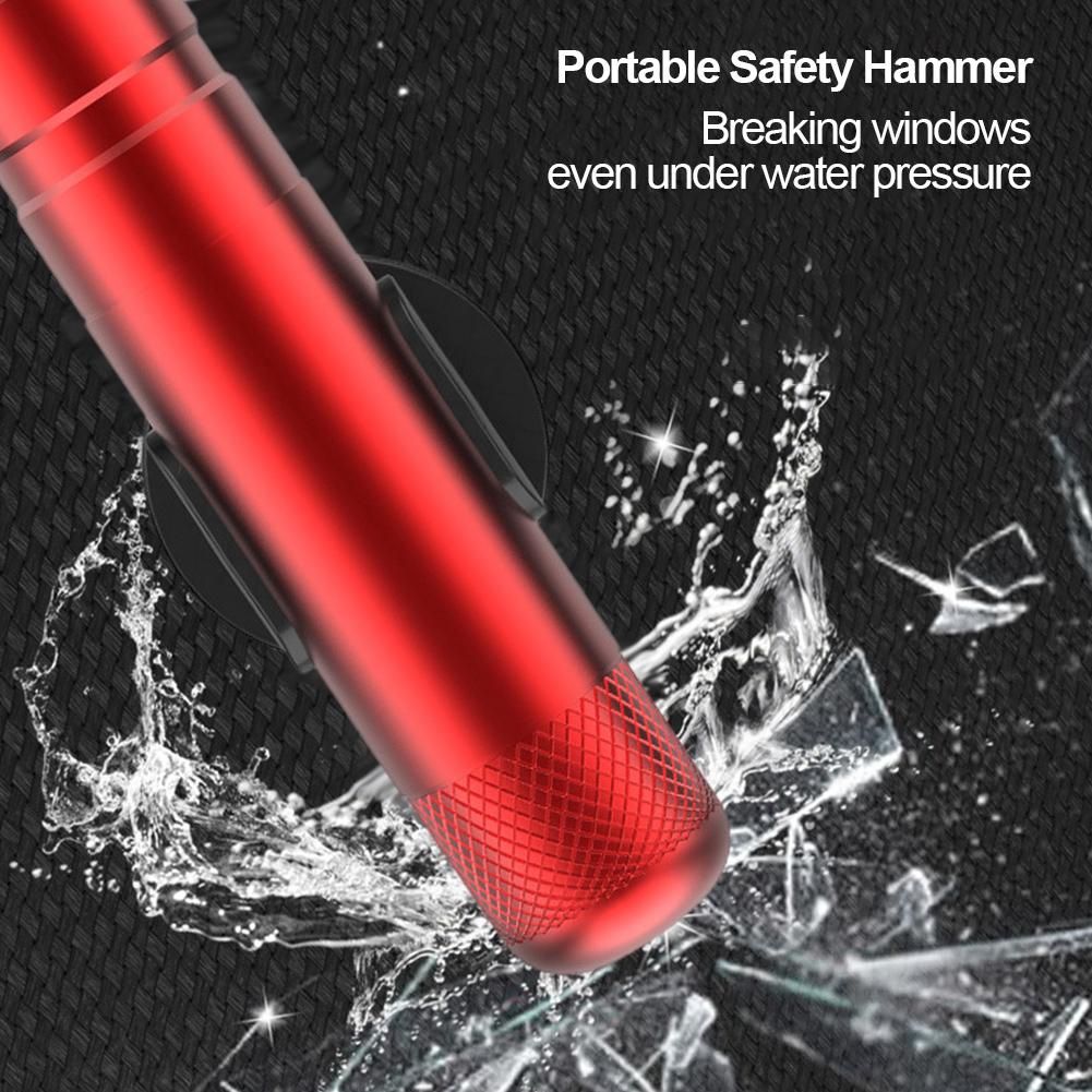 Glass Breaker Hammer Aluminum Alloy Seatbelt Cutter Keychain Portable Window Breaker Finger-Proof Car Emergency Escape Tool