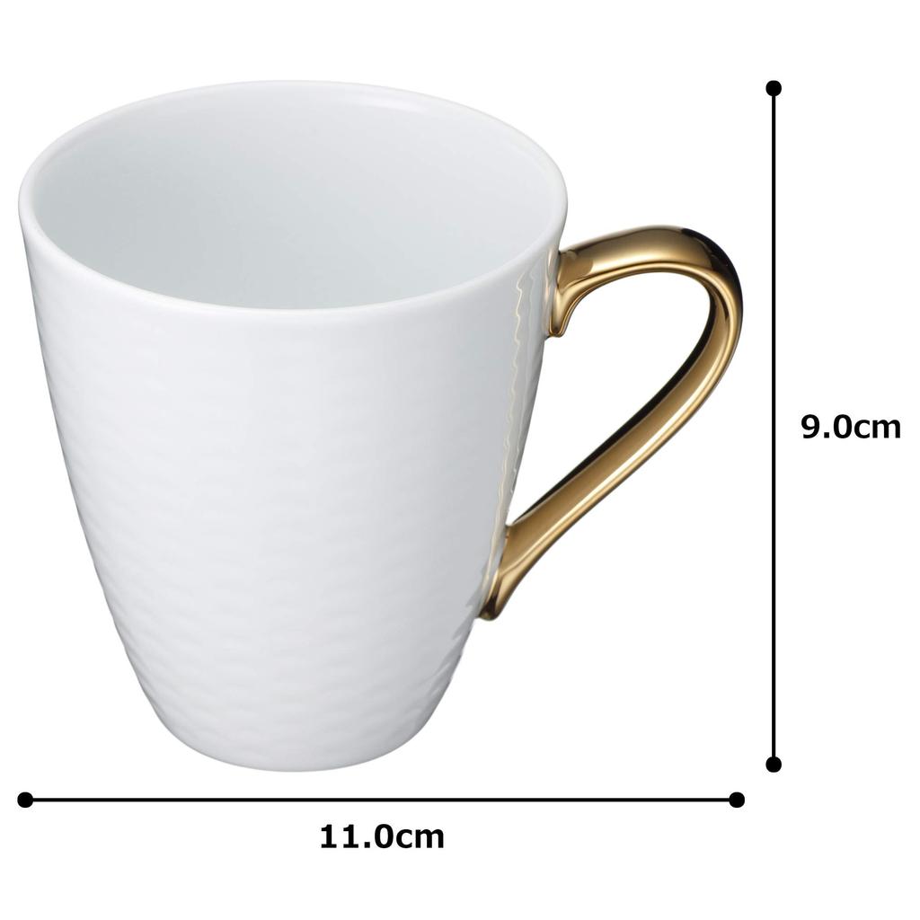 Noritake Pair of 295cc Mugs with Gold and Silver Fine Strains, Porcelain, P5355L/1605-6