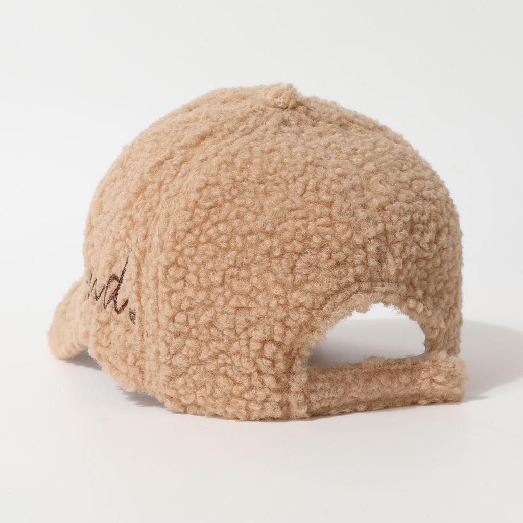 Lamb-Wool Baseball-Caps Adjustable,Teddy-Fleece Baseball Hat,Winter Hat Ponytail Hole for Women Outdoor Travel