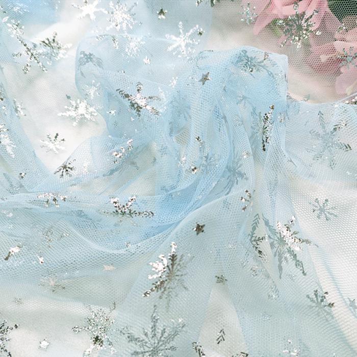 Gold Foil Frozen Elsa Princess Evening Dress Fabric with Veil for Children
