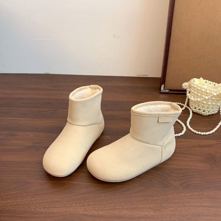 Mustard Green~ INS Super Good-looking Milk Fufu Snow Boots Women's Winter Velvet Thickened Warm Short Boots Fluffy Northeast Cotton Shoes