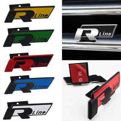 2026 Hot For VW VOLKSWAGEN 3D Metal Car Logo R RLine Front Grille Emblem Badge Sticker For Volkswagen VW Golf R R32 MK7 MK7.5 MK