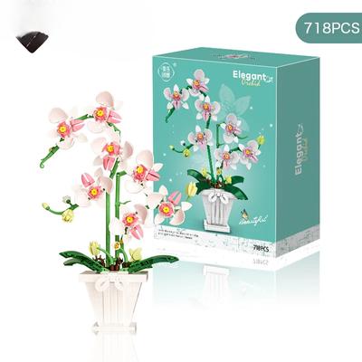 Flower Bouquet Building Blocks Kit DIY Flowers Block Toys Set Romantic Office Decoration Potted Plant Model Set Children's Toys