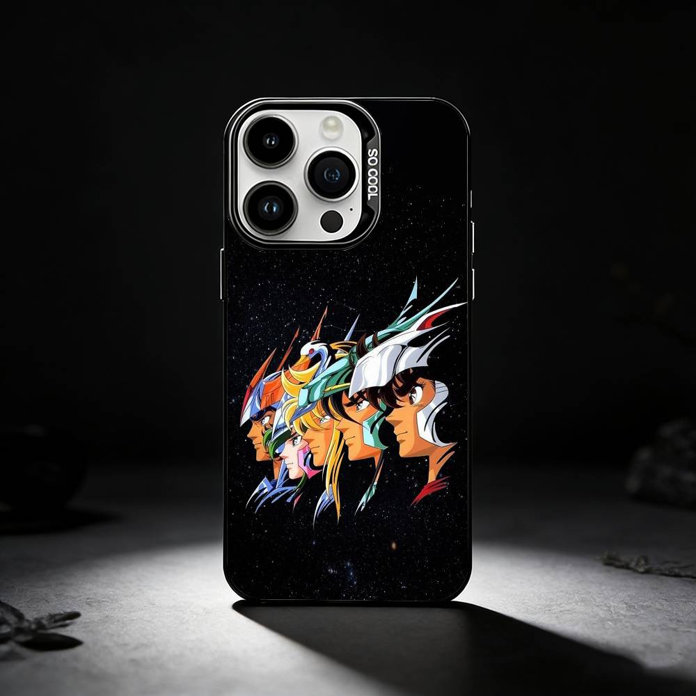 S-Saint Seiya Knights Zodiac Phone Case For iPhone 17,16,15,14,13,12,11 Plus,Pro Max,XS,Colored Silver Phone Case