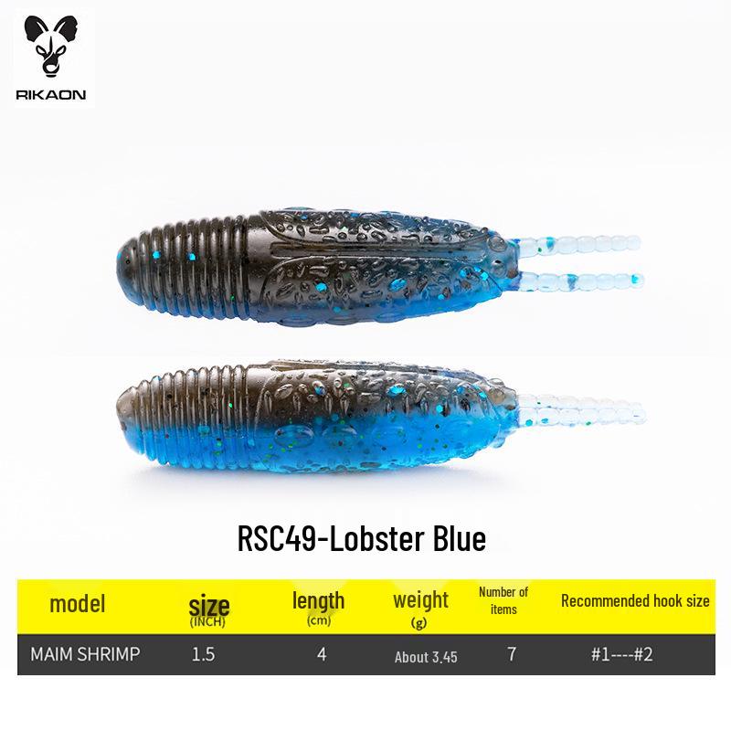 RIKAON Vysoce Gravitační Měkká Nástraha Wild Dog Shrimp pro Seabass a Mandarínské Ryby