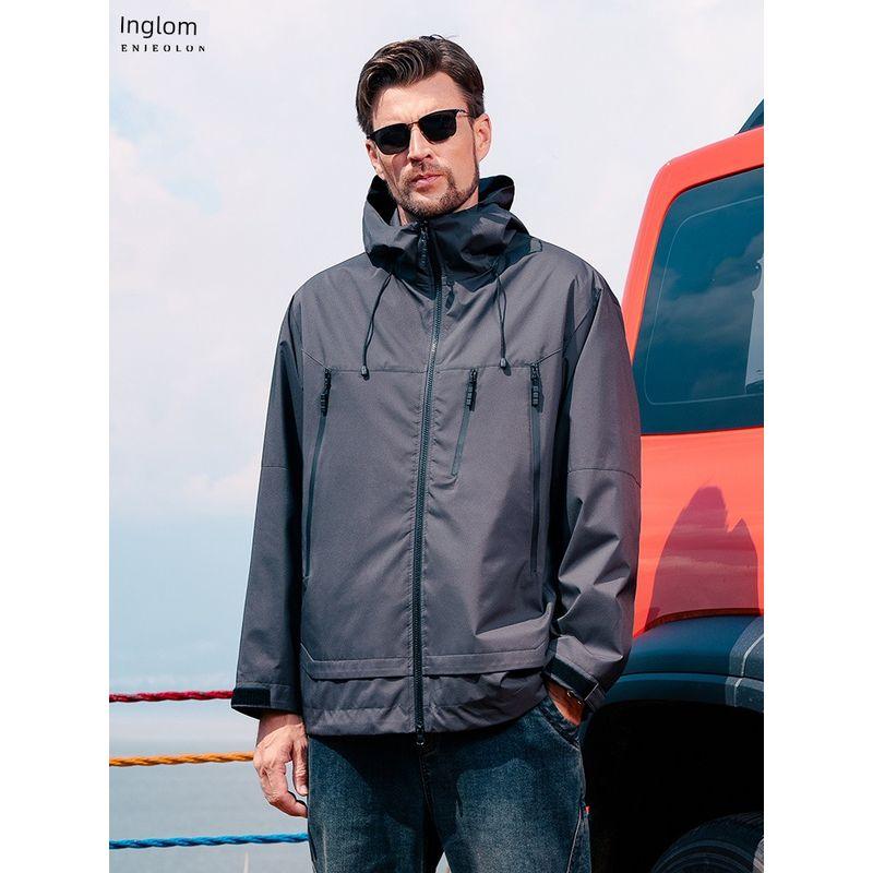 Yingjuelun 2025 Autumn and Winter Windproof Casual Hooded Jacket Men's Mountaineering Clothing Outdoor Mountain Style Urban Jacket