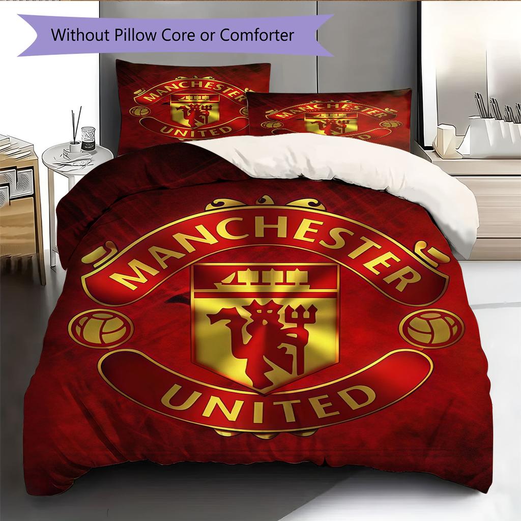 Classic MUFC Legends Bedding Quilt Set Quilt Cover Pillowcase Home Decoration Birthday Gift (1 * duvet cover + 2 * pillowcase, without core)