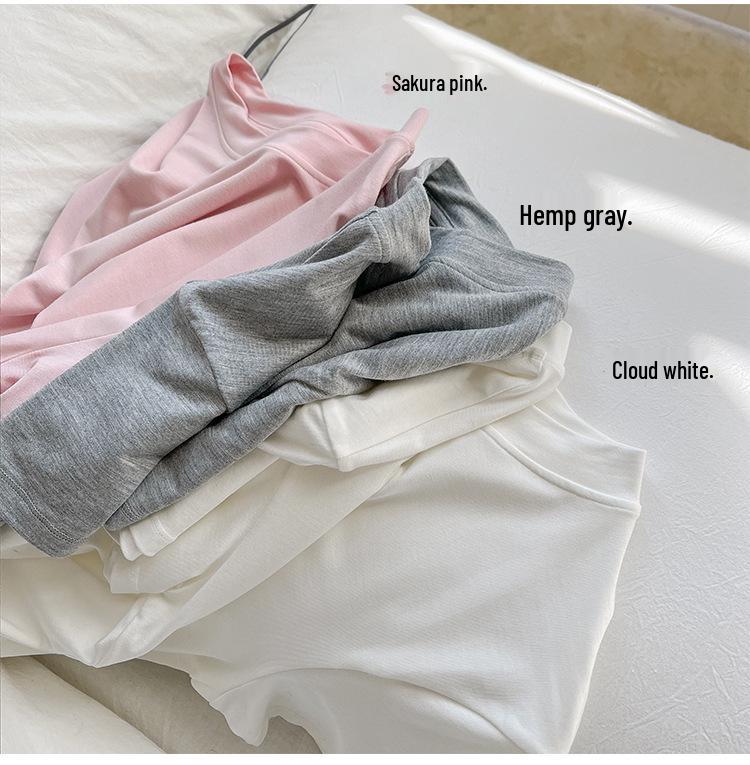 Modal Short Sleeve Crew Neck Women's Slimming Versatile T-Shirt - Nude Feeling, Straight Shoulder, Comfortable Fit