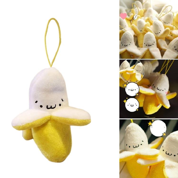 Chaveiro de Banana de Pelúcia Macio e Confortável Pingente de Bolsa Charme para Bolsas Decoração de Mochila para Crianças Adolescentes e Adultos