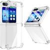 For Galaxy Z Flip 5 Case, Z Flip 5 Case Clear Slim Thin Transparent Shockproof Hinge Soft TPU Flip5 Phone Case Cover (Clear)