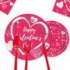 Valentine'S Day Decorative Party Supplies Tableware Set Disposable Paper Plate Paper Cup Valentine'S Day Flag Tablecloth