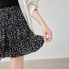 Women's Floral Crinkle Tiered Short Skirt
