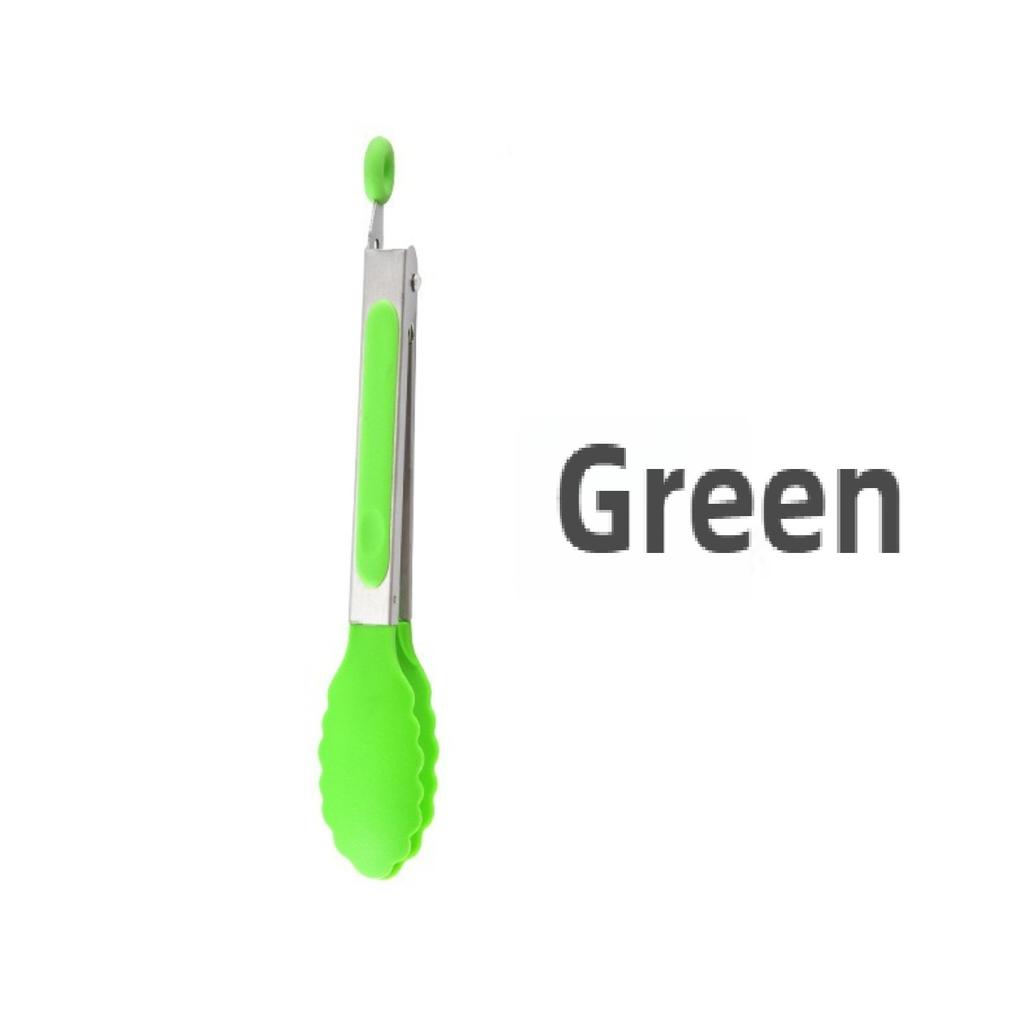 Cooking Silicone Tongs Non-slip Easy Grip Stainless Steel Salad Clips Heat-resistant Non-Stick Food Grade BBQ Tong Kitchen Tools