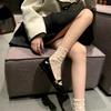 Ladies Spring and Summer Vintage Sweet Hollow Lace Mesh Calf Pile Pile Socks