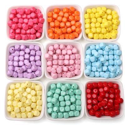 Perline Acriliche Quadrate Verniciate a Spruzzo Superficie Tagliata Obliqua Charms per Gioielli Fai da Te 5 Pezzi