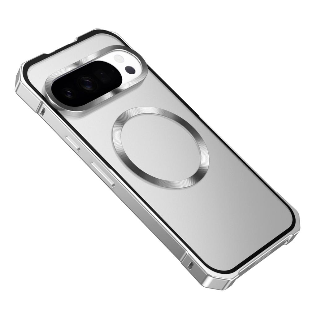For Google Pixel 10 Pro XL Case Compatible with MagSafe Hard PC Metal Frame Frosted Phone Back Cover