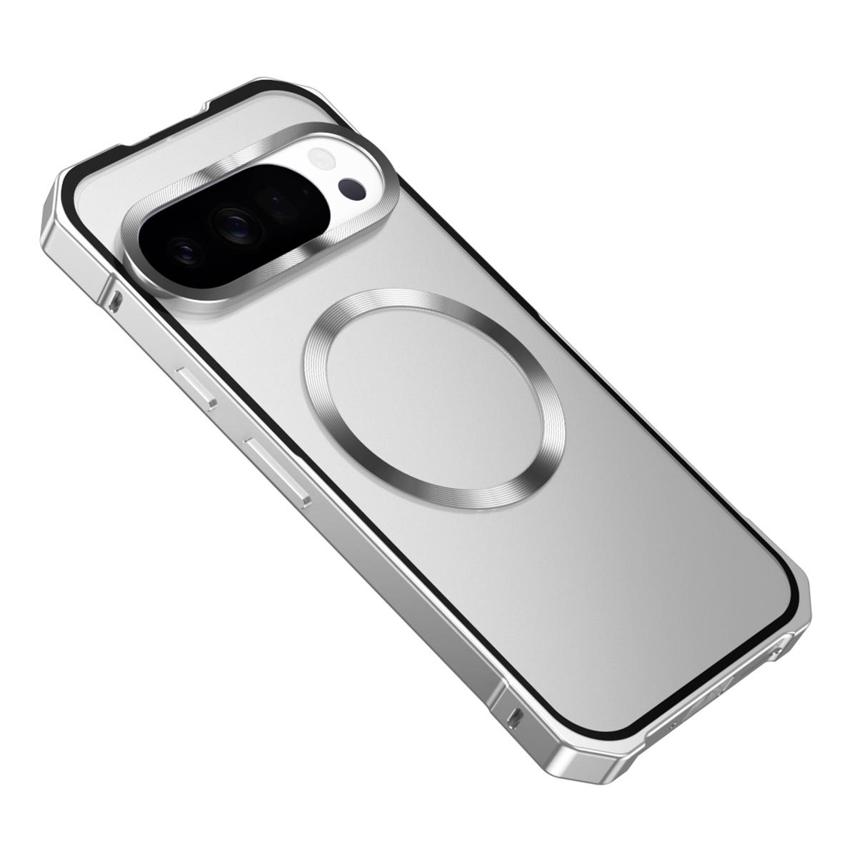 

For Google Pixel 10 Pro XL Magnetic Case Hard PC Metal Frame Frosted Phone Back Cover