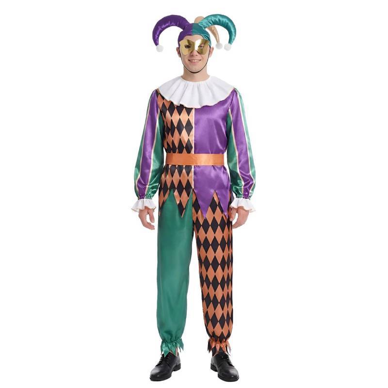 Clown Costume For Kids And Adults With Polyester Fabric For Cosplay And Halloween Events