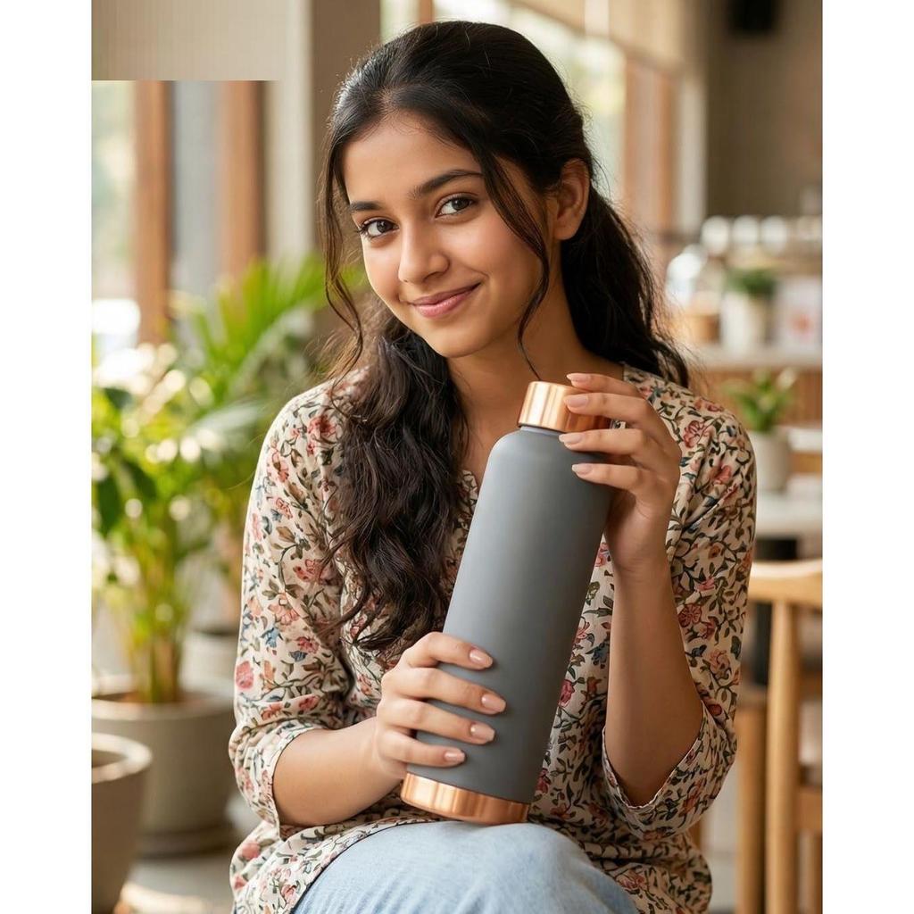Pure Copper Water Bottle Ayurvedic Leak-Proof Copper Bottle for Drinking Water – Handcrafted Mandala Design