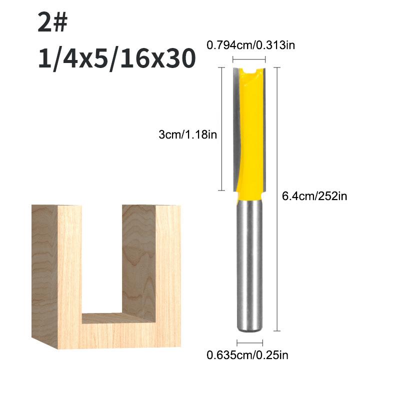 1/4 Shank Straight Bit Tungsten Carbide Single Double Flute Router Bit Wood Milling Cutter For Woodwork