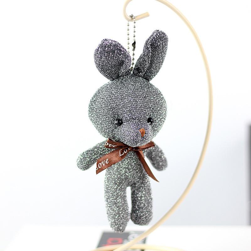 

Bow Tie Sparkling Bunny Plush Toy Soft Fluffy Stuffed Animal For All Ages темно-серого