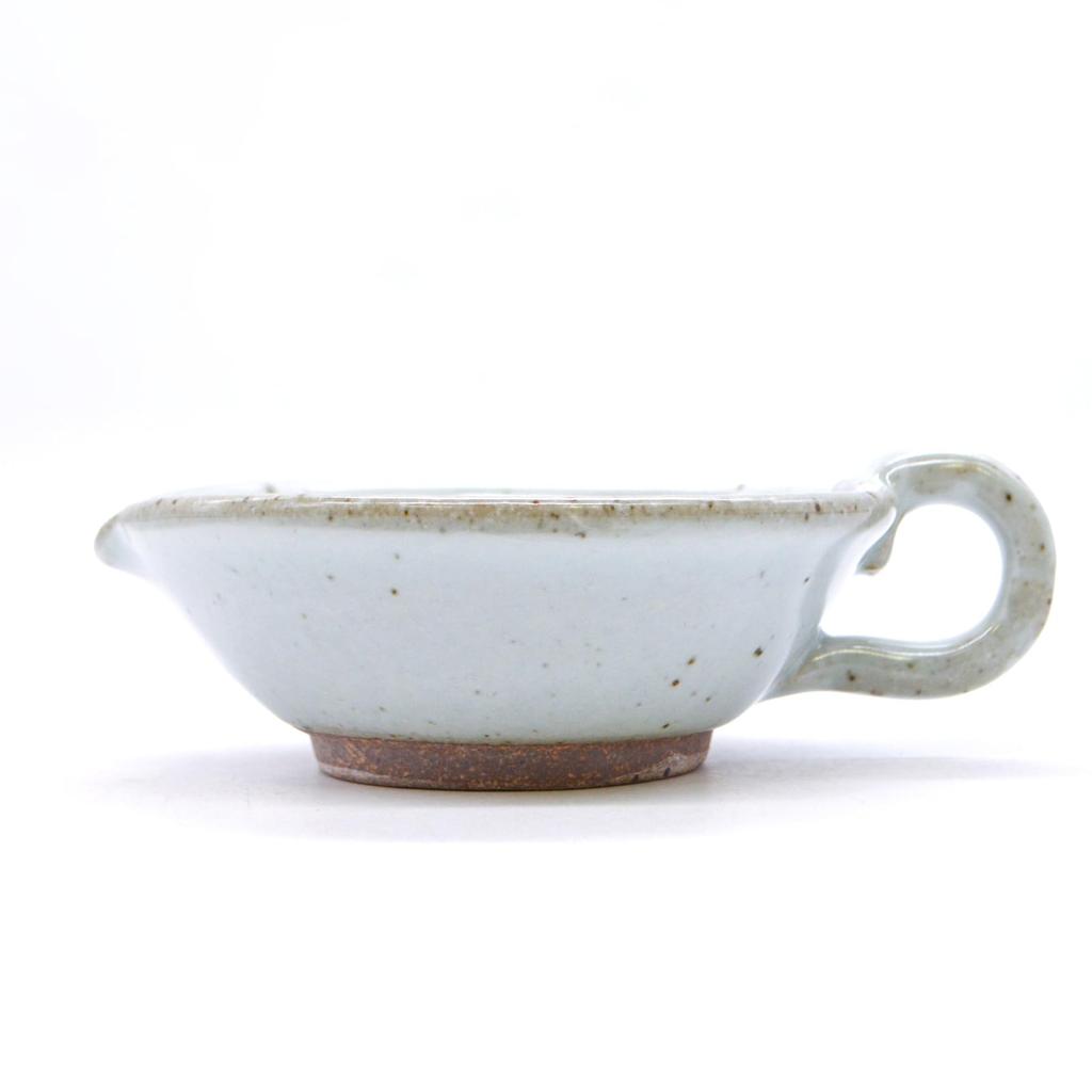 Mino Ware Katouen Mini Shallow 13cm with White Made in Product Mortar, Small, Approx. Wide, Handle, Straw, Ceramic, Japan, Number 523-0052