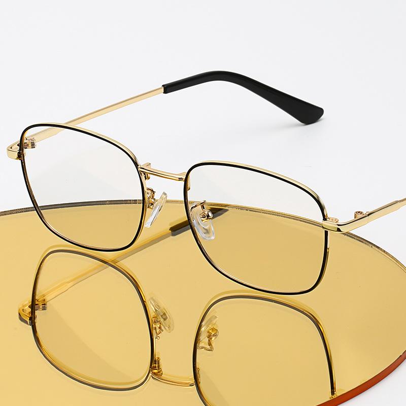 Square-framed Metal Glasses Women Men High Quality Luxury Eyewear Business Driving Female Male Blue Light Blocking Glasses