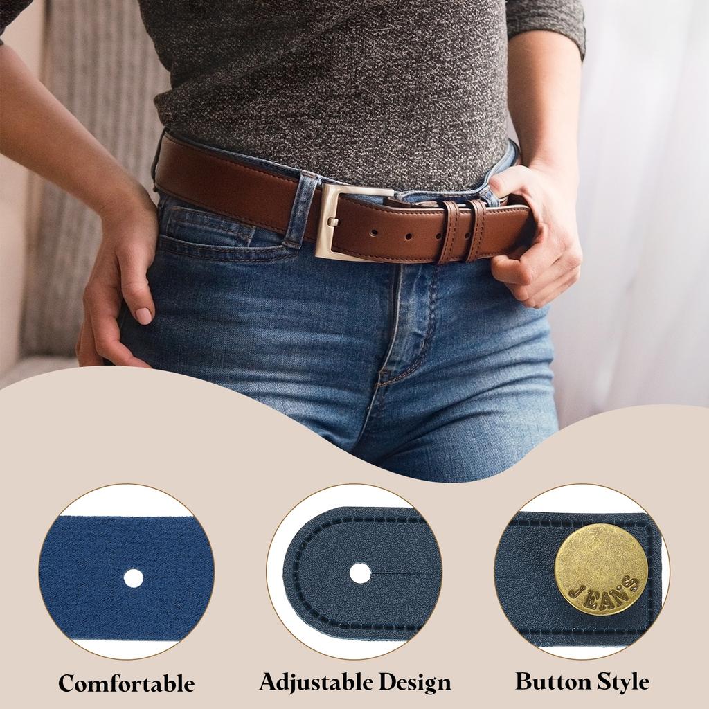 6 st Knappförlängare för Byxor FuskLäder Justerbara Midjeförlängare Universell Midjeutvidgare för Kvinnor Män Byxor Jeans