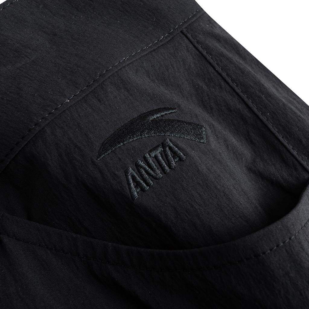 Anta Lifestyle Series Womens Woven Long Pants Summer Casual Pants Women bottoms Basic-Black 962628509-3