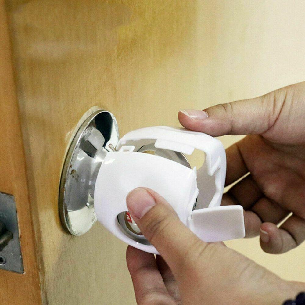 Lockable Ball Shape Children Protective Kids Child Proof Safe Door Knob Cover Home Accessory Safety Lock Cover Handle Sleeve