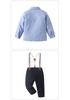 Nuovo Set Due Pezzi Pantaloni con Bretelle - Stile Britannico Primo Compleanno Completo da Gentiluomo per Bambini