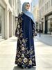 Floral Printed Muslim Women Modest Long Dress Islamic Party Ramadan Arabic Kaftan Elegant Polyester Abaya S-4XL
