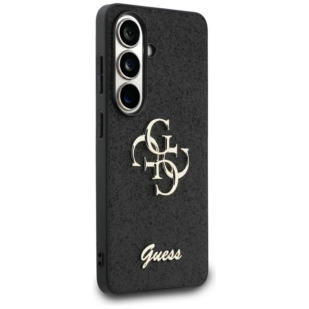 Funda Guess Fixed Glitter Big 4G con Logo Metálico para Samsung Galaxy S26 negro