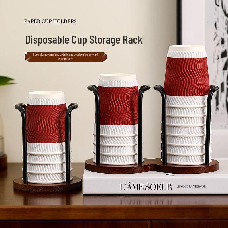 High-Value Disposable Cup Holder & Dispenser for Coffee/Tea Cups - Desktop Storage Rack Single Layer Cup Holder