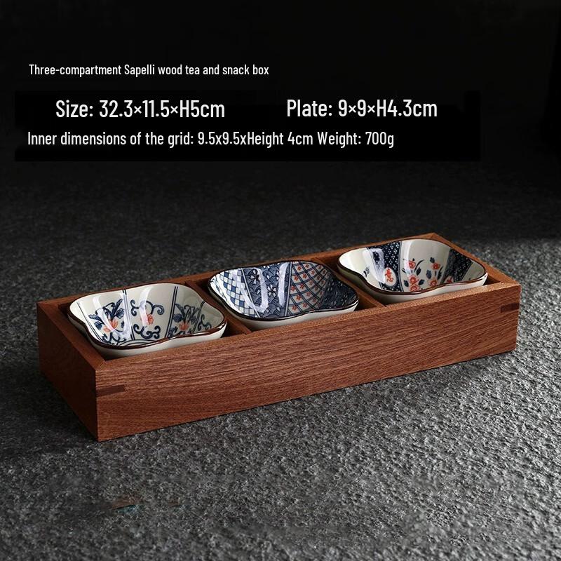 Sabili Wood New Chinese Style Snack & Fruit Tray