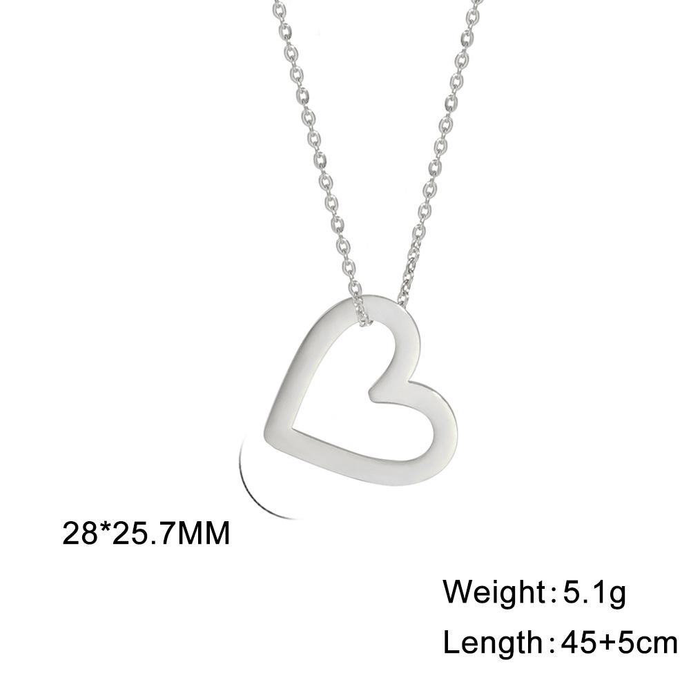 Ciondolo Cuore d'Amore Vuoto Collana in Acciaio Inossidabile Tre Modelli Gioielleria Minimalista Per San Valentino