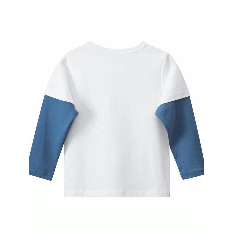 27Kids Spring and Autumn Boys' Fake Two-Piece Long-Sleeved T-shirt Children Dinosaur Bottoming Shirt Boys' Cotton Clothes
