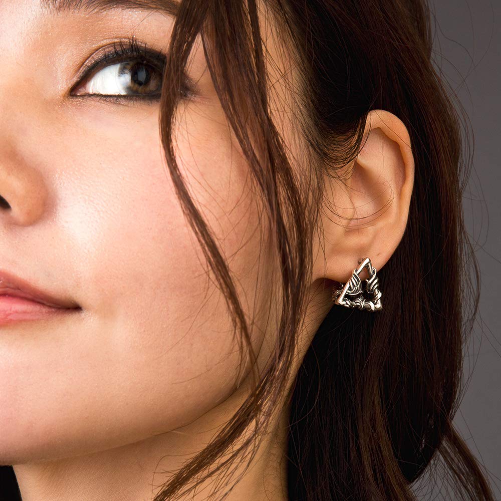Artemis Classic Lucifer Triangle Earrings (ac-ace0148) - Silver Accessories for Men and Women, Brand Jewelry, Silver, Size 25