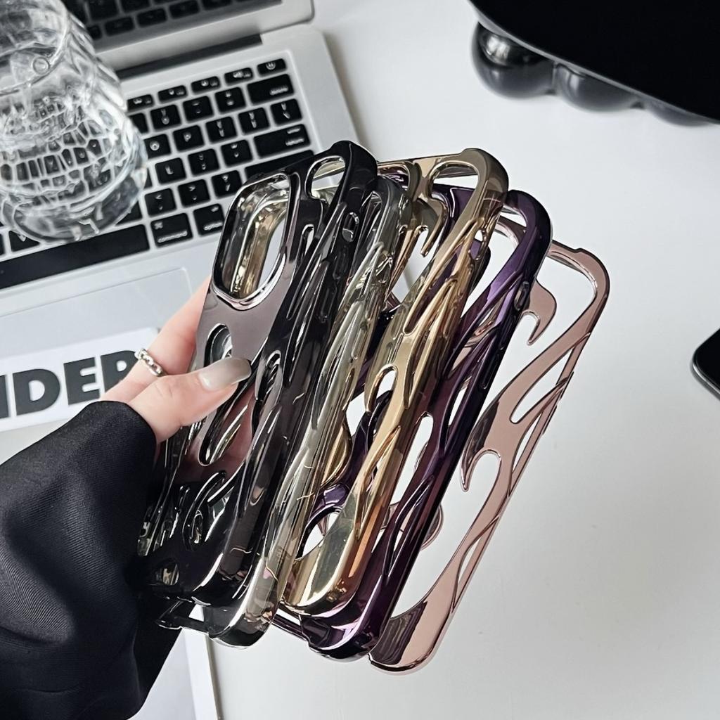 Luxury Heat Dissipation Hollow TPU Case for 11-16 Pro Max Electroplated Fire Designer Shockproof Ins Style 10 Colors